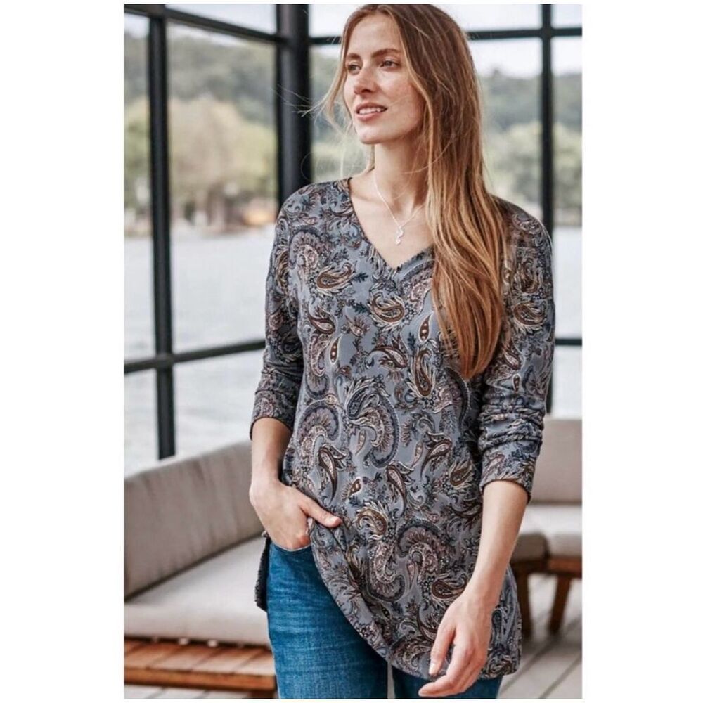 ✨J. Jill Simply Supima V-Neck Sz 1X Tall Tunic Top✨